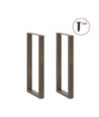 Picioare de masă de bar în formă de U, 2 buc., oțel natural, 40 x (100-101) cm - WOODBB2950