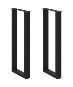 Picioare de masă de bar în formă de U, 2 buc., negru, 50x(100-101) cm, oțel - WOODBB2951