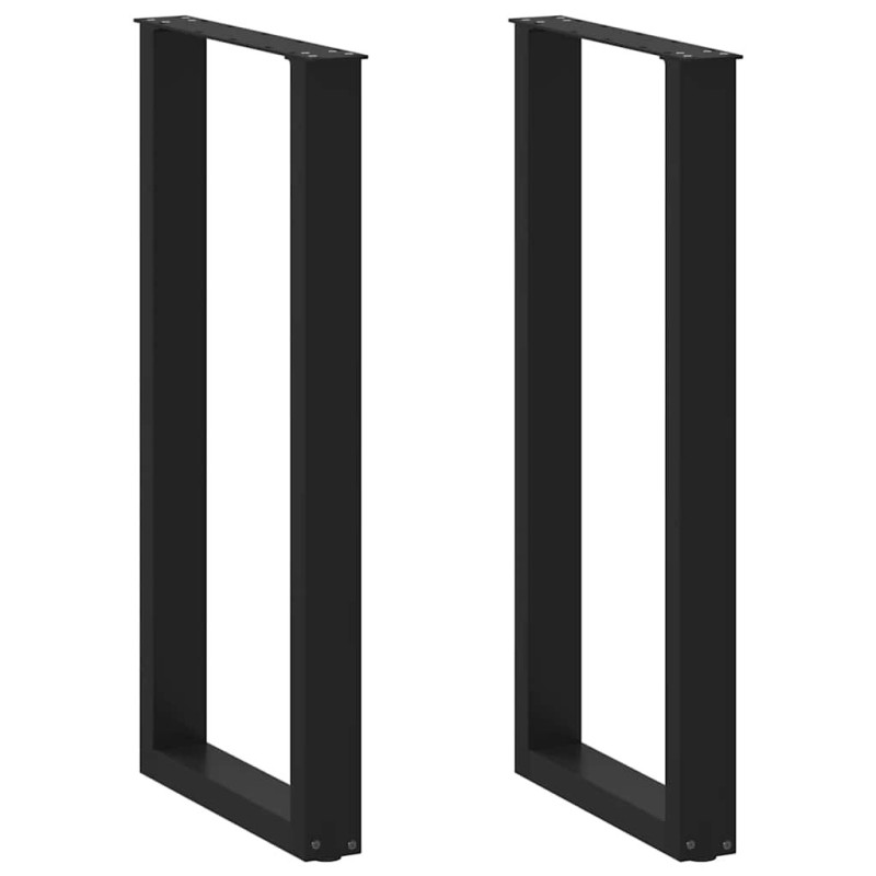 Picioare de masă de bar în formă de U, 2 buc., negru, 50x(100-101) cm, oțel - WOODBB2951