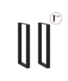 Picioare de masă de bar în formă de U, 2 buc., negru, 50x(100-101) cm, oțel - WOODBB2951
