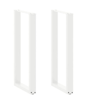 Picioare de masă de bar în formă de U, 2 buc., alb, 50x(100-101) cm, oțel - WOODBB2952