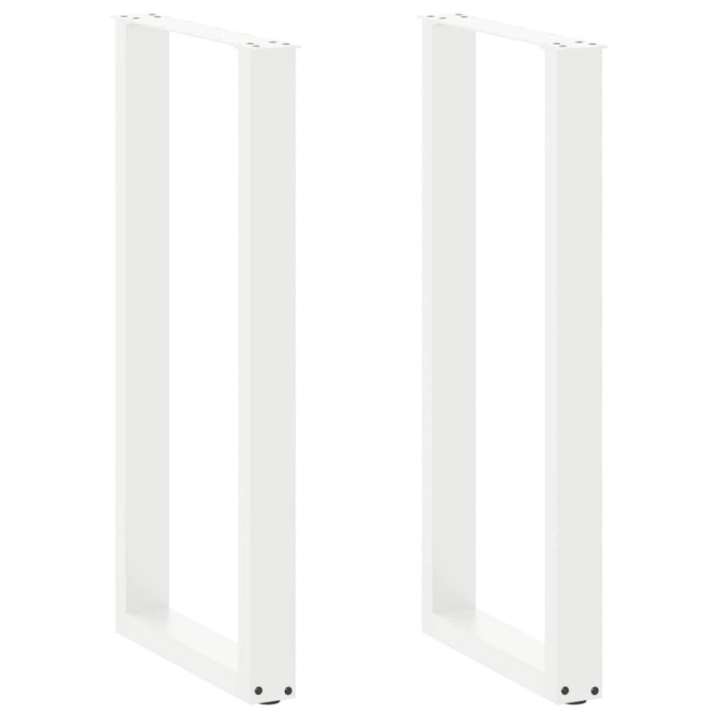 Picioare de masă de bar în formă de U, 2 buc., alb, 50x(100-101) cm, oțel - WOODBB2952