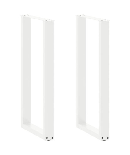 Picioare de masă de bar în formă de U, 2 buc., alb, 50x(100-101) cm, oțel - WOODBB2952