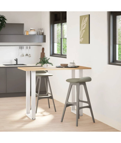Picioare de masă de bar în formă de U, 2 buc., alb, 50x(100-101) cm, oțel - WOODBB2952