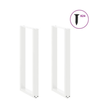 Picioare de masă de bar în formă de U, 2 buc., alb, 50x(100-101) cm, oțel - WOODBB2952