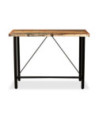 Masă bar cu 4 scaune tapițate aspect industrial, din lemn masiv reciclat, dreptunghiulară, 120 x 60 x 107 cm, handmade Masă bar cu 4 scaune tapițate aspect industrial, din lemn masiv reciclat, dreptunghiulară, 120 x 60 x 107 cm, handmade