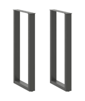 Picioare de masă de bar în formă de U, 2 buc., antracit, 50x(100-101) cm, oțel - WOODBB2953