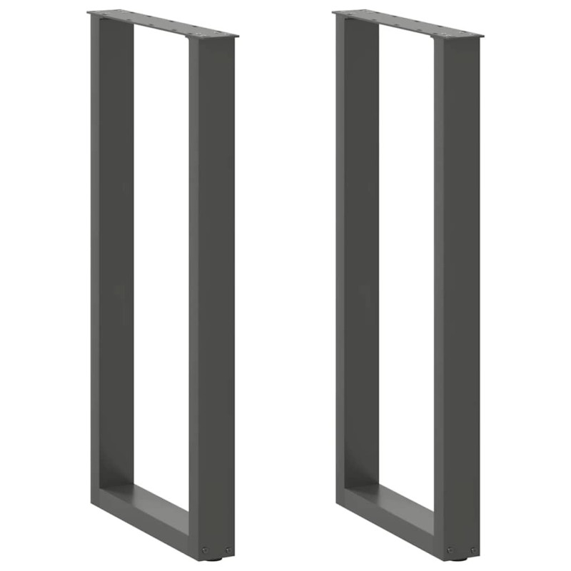 Picioare de masă de bar în formă de U, 2 buc., antracit, 50x(100-101) cm, oțel - WOODBB2953