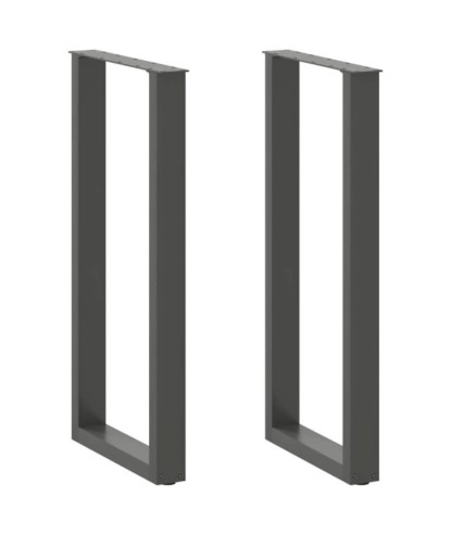 Picioare de masă de bar în formă de U, 2 buc., antracit, 50x(100-101) cm, oțel - WOODBB2953