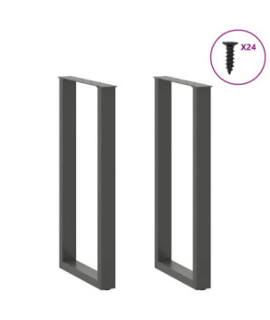 Picioare de masă de bar în formă de U, 2 buc., antracit, 50x(100-101) cm, oțel - WOODBB2953