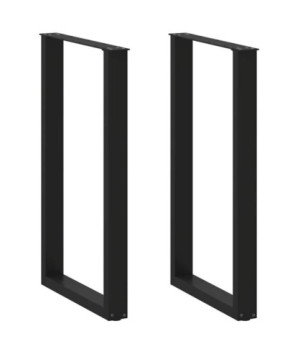 Picioare de masă de bar în formă de U, 2 buc., negru, 60 x (100-101) cm, oțel - WOODBB2955