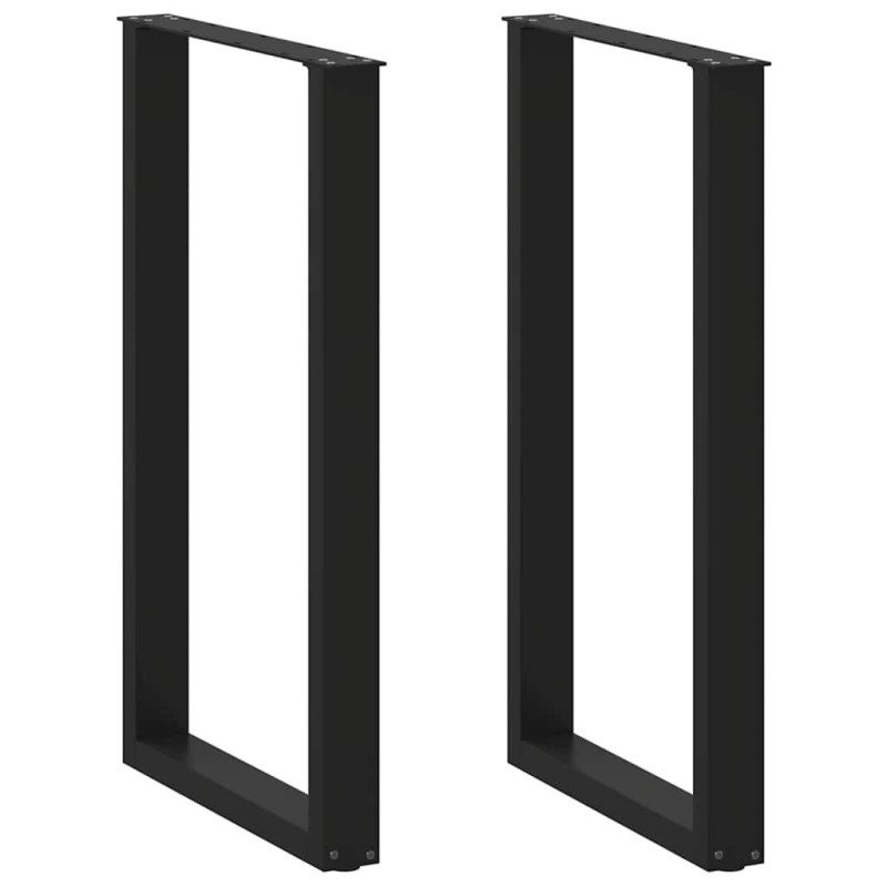 Picioare de masă de bar în formă de U, 2 buc., negru, 60 x (100-101) cm, oțel - WOODBB2955
