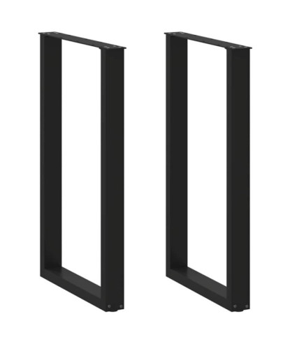 Picioare de masă de bar în formă de U, 2 buc., negru, 60 x (100-101) cm, oțel - WOODBB2955