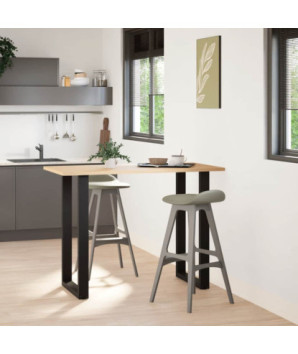 Picioare de masă de bar în formă de U, 2 buc., negru, 60 x (100-101) cm, oțel - WOODBB2955