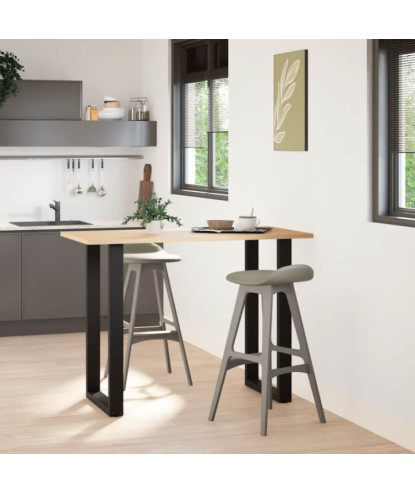 Picioare de masă de bar în formă de U, 2 buc., negru, 60 x (100-101) cm, oțel - WOODBB2955