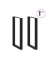 Picioare de masă de bar în formă de U, 2 buc., negru, 60 x (100-101) cm, oțel - WOODBB2955