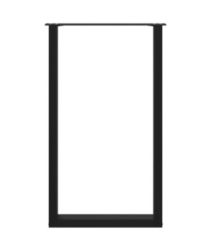 Picioare de masă de bar în formă de U, 2 buc., negru, 60 x (100-101) cm, oțel - WOODBB2955