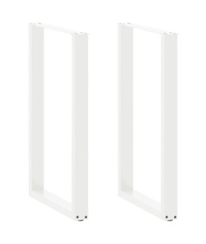 Picioare de masă de bar în formă de U, 2 buc., alb, 60 x (100-101) cm, oțel - WOODBB2956