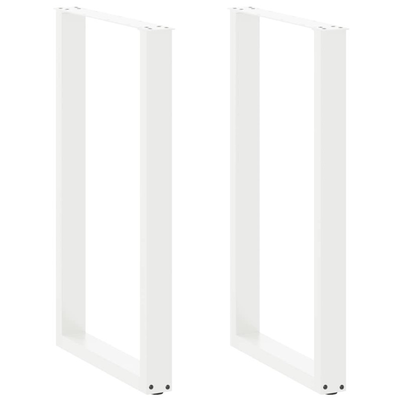 Picioare de masă de bar în formă de U, 2 buc., alb, 60 x (100-101) cm, oțel - WOODBB2956 Picioare de masă de bar în formă de U, 2 buc., alb, 60 x (100-101) cm, oțel - WOODBB2956