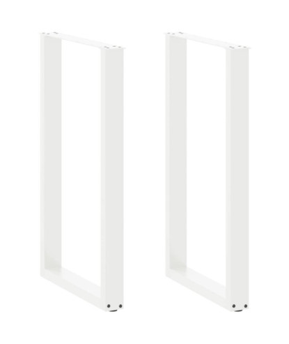 Picioare de masă de bar în formă de U, 2 buc., alb, 60 x (100-101) cm, oțel - WOODBB2956