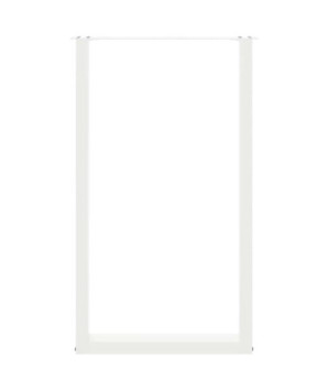 Picioare de masă de bar în formă de U, 2 buc., alb, 60 x (100-101) cm, oțel - WOODBB2956