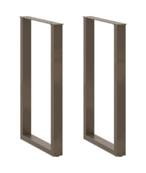 Picioare de masă de bar în formă de U, 2 buc., oțel natural, 60 x (100-101) cm - WOODBB2968