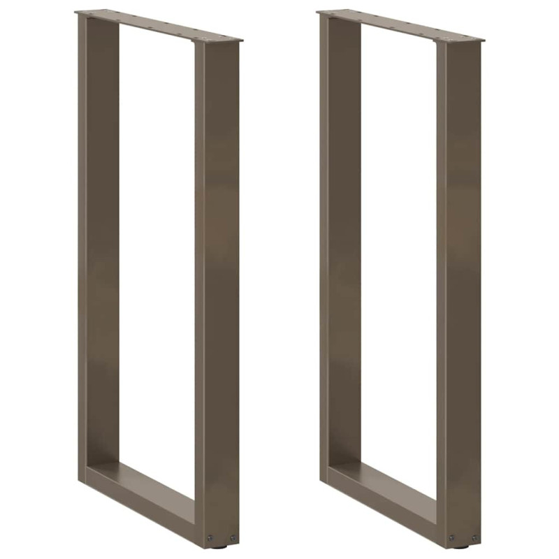 Picioare de masă de bar în formă de U, 2 buc., oțel natural, 60 x (100-101) cm - WOODBB2968