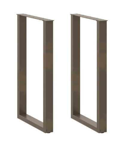 Picioare de masă de bar în formă de U, 2 buc., oțel natural, 60 x (100-101) cm - WOODBB2968
