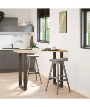 Picioare de masă de bar în formă de U, 2 buc., oțel natural, 60 x (100-101) cm - WOODBB2968