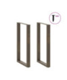 Picioare de masă de bar în formă de U, 2 buc., oțel natural, 60 x (100-101) cm - WOODBB2968
