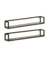 Rafturi de perete 2buc. 110x17x17cm lemn reciclat și fier - WOODBB313