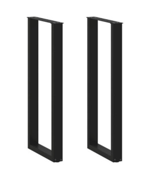 Picioare de masă de bar în formă de U, 2 buc., negru, 40x(110-111) cm, oțel - WOODBB2969