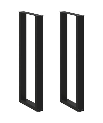 Picioare de masă de bar în formă de U, 2 buc., negru, 40x(110-111) cm, oțel - WOODBB2969