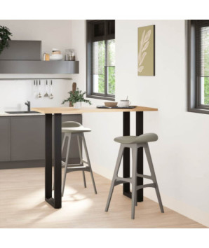 Picioare de masă de bar în formă de U, 2 buc., negru, 40x(110-111) cm, oțel - WOODBB2969