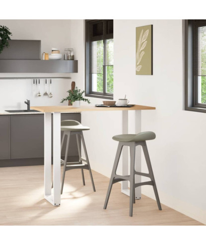 Picioare de masă de bar în formă de U, 2 buc., alb, 40x(110-111) cm, oțel - WOODBB2970