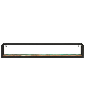 Rafturi de perete 2buc. 110x17x17cm lemn reciclat și fier - WOODBB313