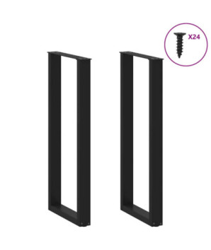 Picioare de masă de bar în formă de U, 2 buc., negru, 50x(110-111) cm, oțel - WOODBB2973