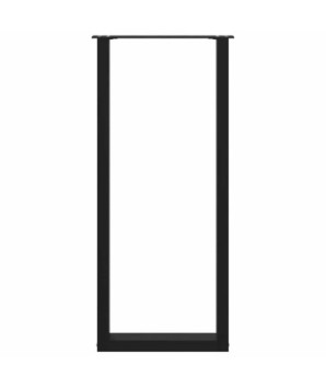 Picioare de masă de bar în formă de U, 2 buc., negru, 50x(110-111) cm, oțel - WOODBB2973