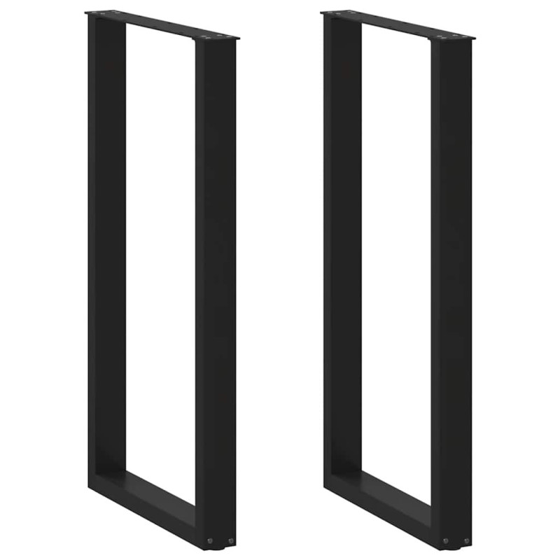 Picioare de masă de bar în formă de U, 2 buc., negru, 60 x (110-111) cm, oțel - WOODBB2976