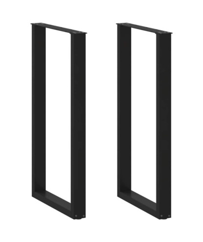 Picioare de masă de bar în formă de U, 2 buc., negru, 60 x (110-111) cm, oțel - WOODBB2976