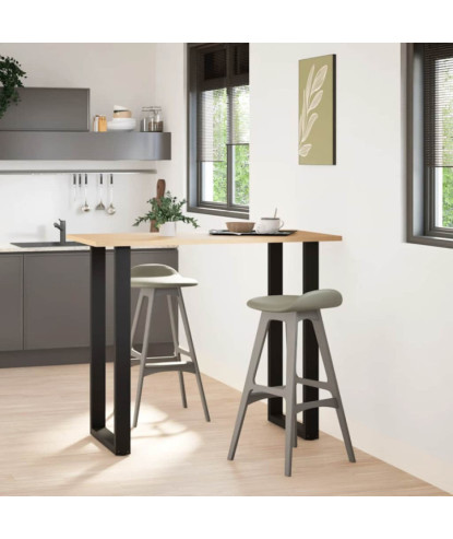Picioare de masă de bar în formă de U, 2 buc., negru, 60 x (110-111) cm, oțel - WOODBB2976