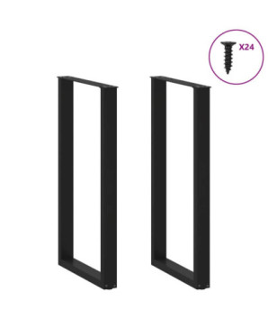 Picioare de masă de bar în formă de U, 2 buc., negru, 60 x (110-111) cm, oțel - WOODBB2976