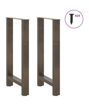 Picioare de masă de bar, oțel natural, 2 buc., 50x(90-91) cm, oțel - WOODBB3010