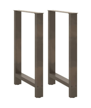 Picioare de masă de bar, oțel natural, 2 buc., 60x(90-91) cm, oțel - WOODBB3013