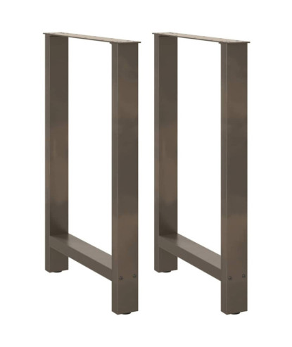 Picioare de masă de bar, oțel natural, 2 buc., 60x(90-91) cm, oțel - WOODBB3013