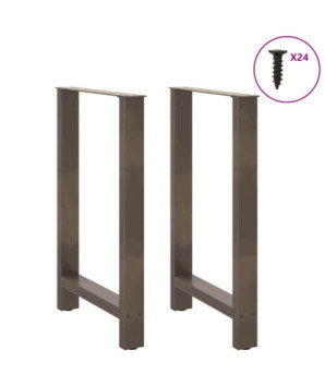Picioare de masă de bar, oțel natural, 2 buc., 60x(90-91) cm, oțel - WOODBB3013