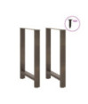 Picioare de masă de bar, oțel natural, 2 buc., 60x(90-91) cm, oțel - WOODBB3013