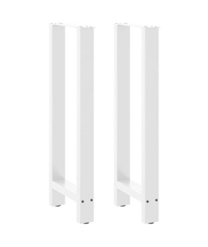 Picioare de masă de bar, albe, 2 buc., 40x(100-101) cm, oțel - WOODBB3015