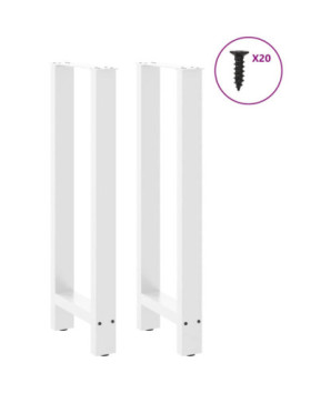 Picioare de masă de bar, albe, 2 buc., 40x(100-101) cm, oțel - WOODBB3015