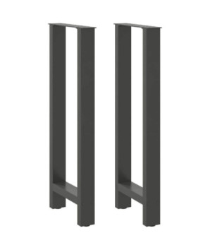 Picioare de masă de bar antracit, 2 buc., 40x(100-101) cm, oțel - WOODBB3016